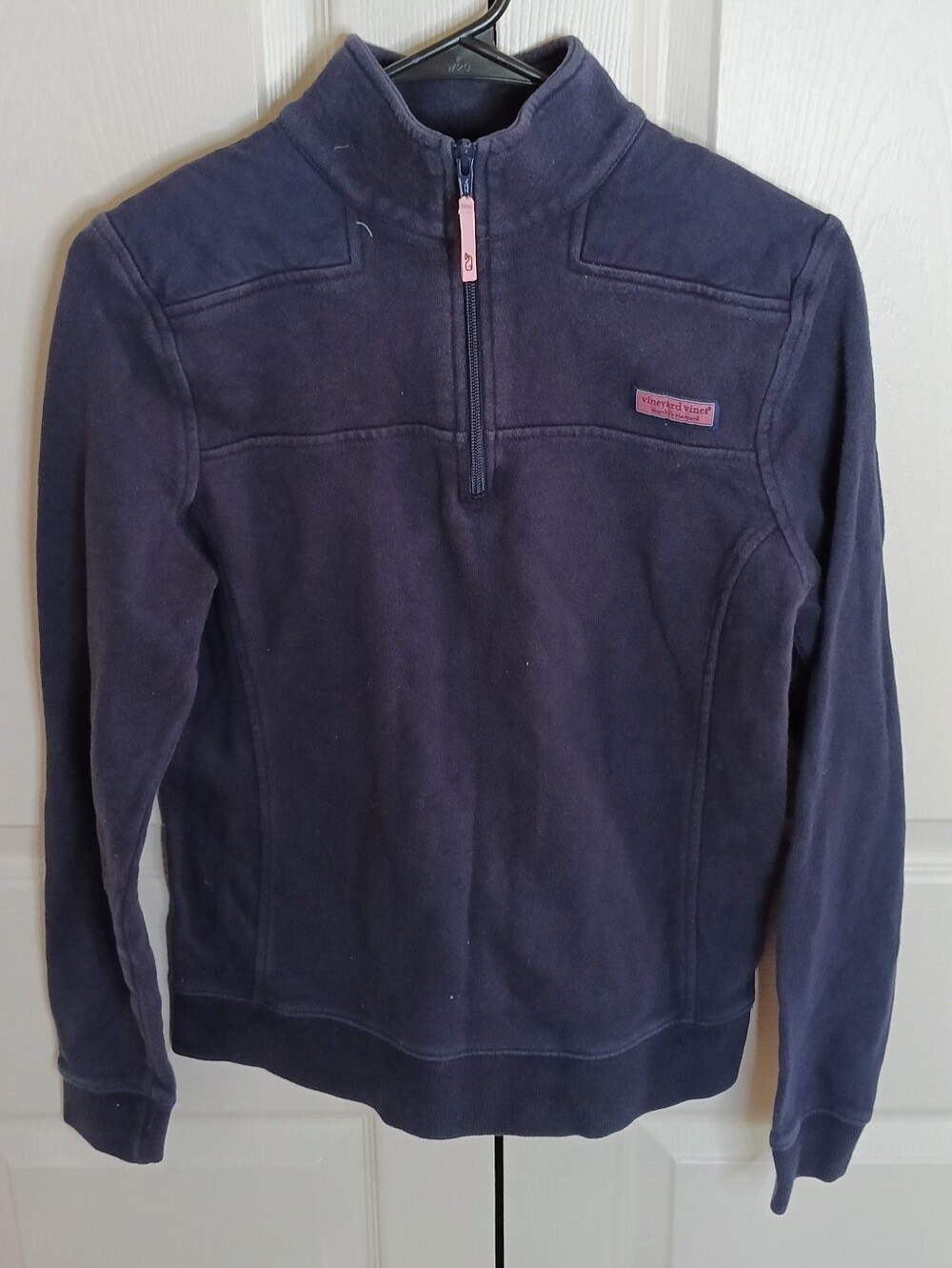 Vineyard‎ Vines Navy Quarter-Zip Fleece with Pink Zip Pull